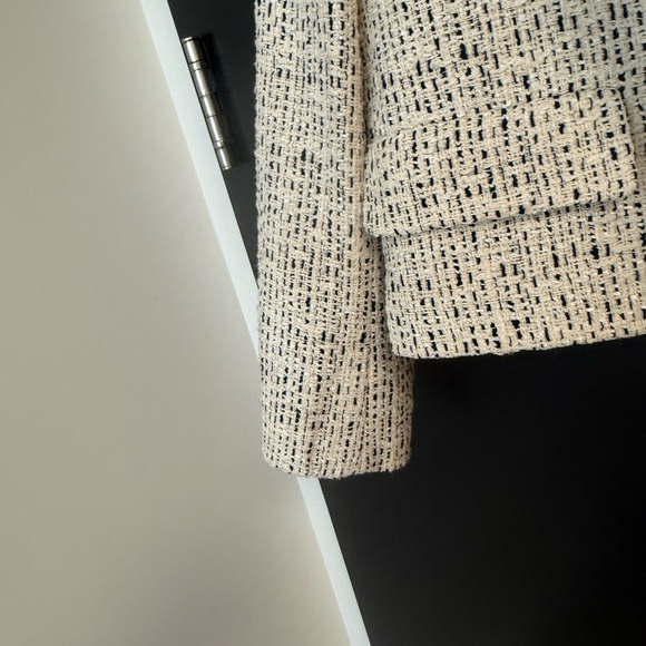 Theory 4 never worn but stored Women's Cream Textured wool tweed plaid Blazer - Picture 10 of 14